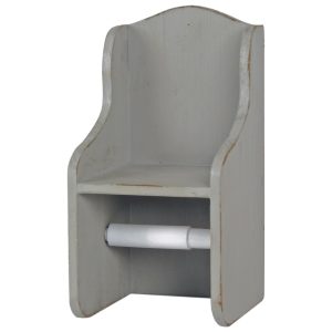 1610 Distressed Grey Wood Toilet Roll Holder