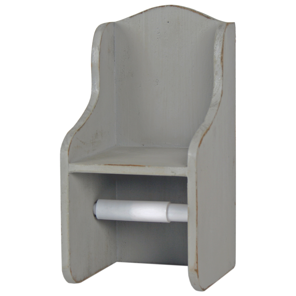 Distressed Grey Wood Toilet Roll Holder Interior Flair