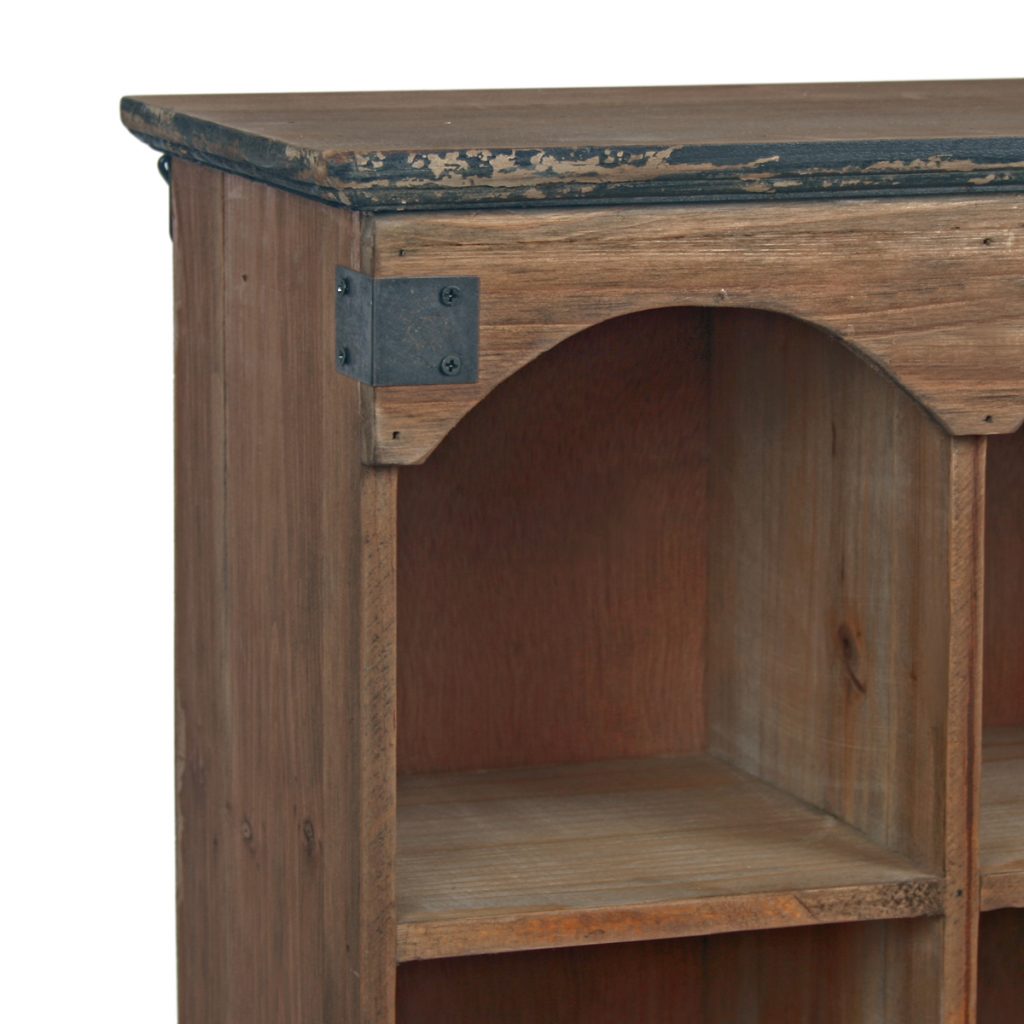 1681_1 Antique Brown Wood Display Shelf