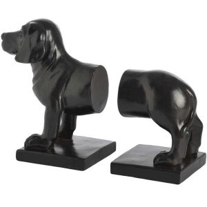 16478-a Pair of Black Dog Bookends