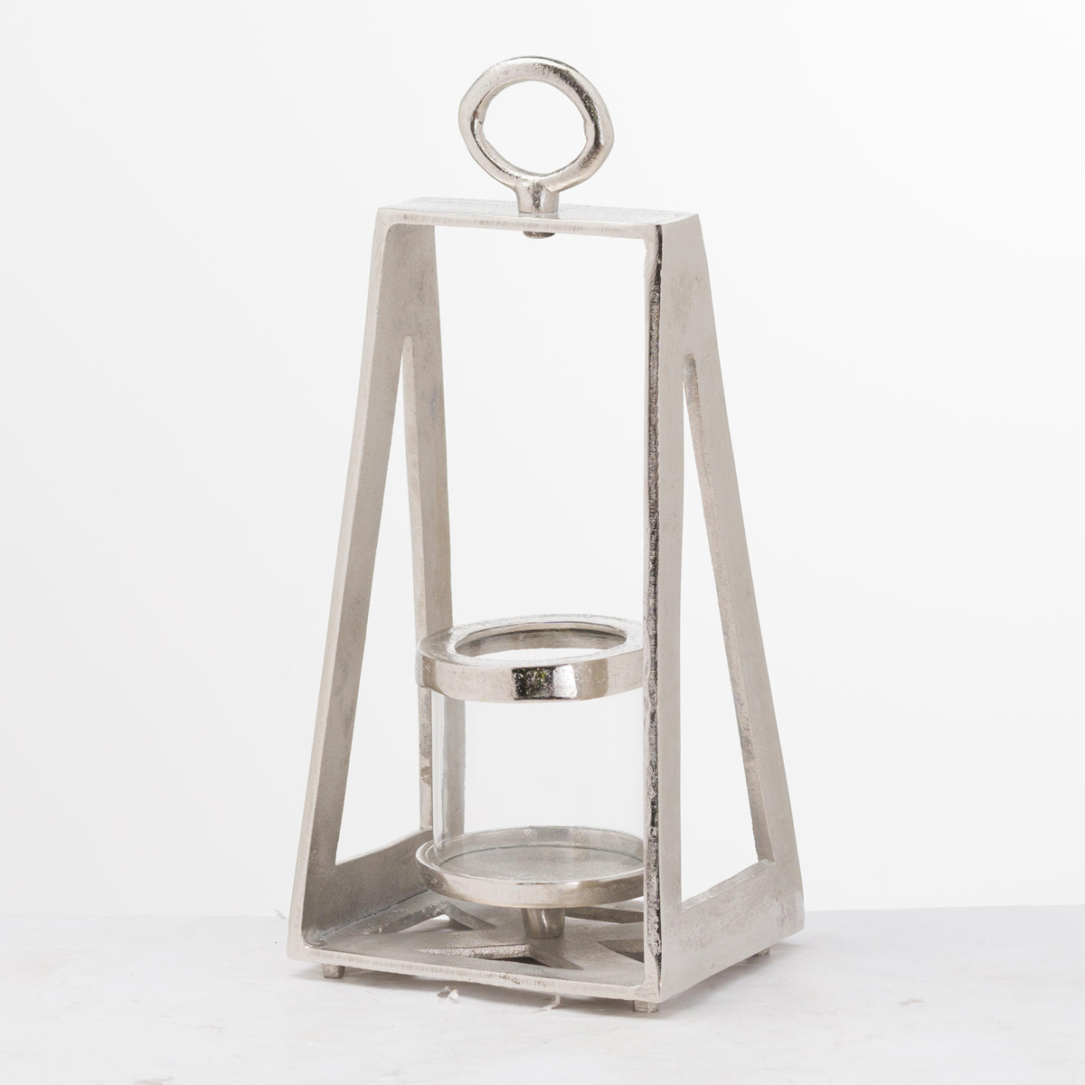 Pyramid Silver Tea Light Holder Interior Flair