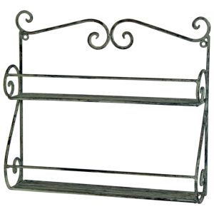 3055 Ornate Vintage Grey Black Wall Shelves