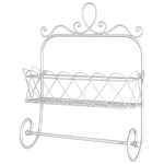 3126 Distressed White Trellis Shelf and Rail