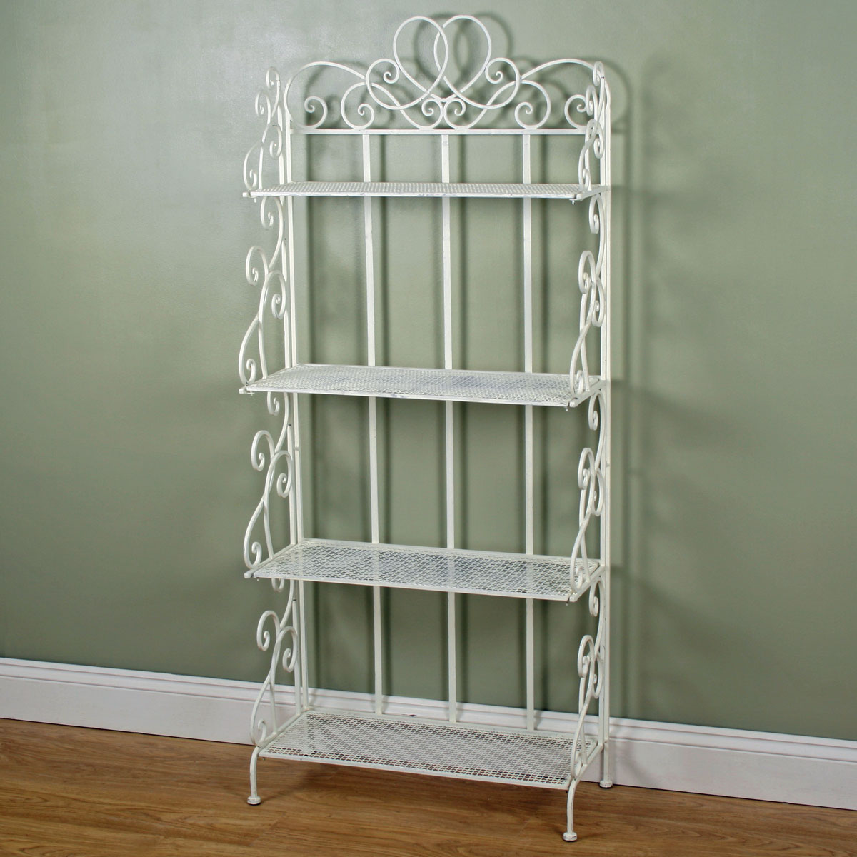 Vintage White Shelves Bakers Rack Interior Flair