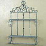 3163 Large Antique Grey Shelves with Rail