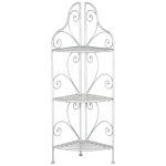 3178 Antique White Metal Corner Stand