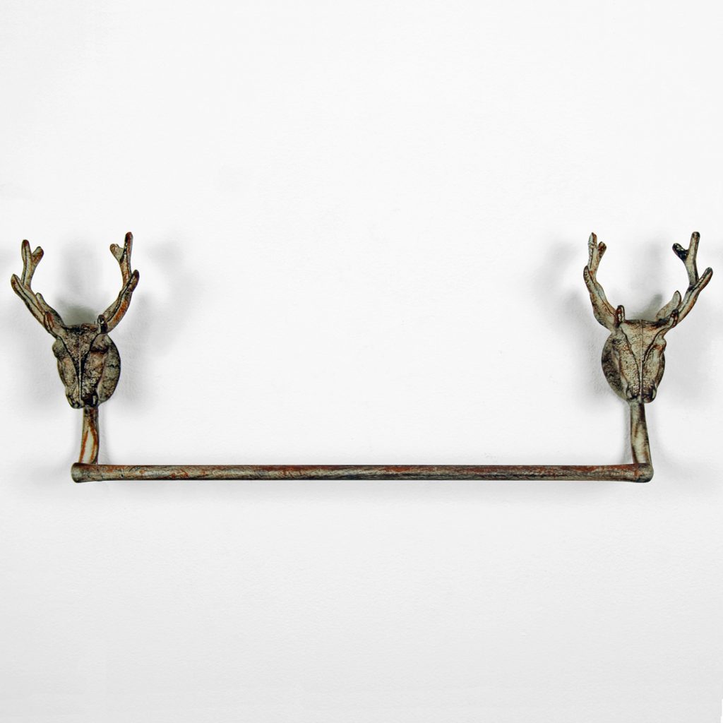 Antique Grey Stag Towel Rail Interior Flair