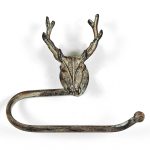3884 Antique Grey Stag Toilet Roll Holder