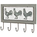 3915 Country Cockerel Grey Wire Hooks