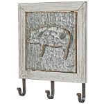 3916 Country Style Square Silver Pig Hooks