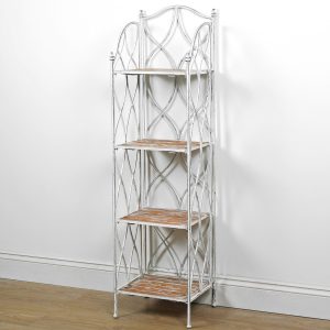 3919 Vintage Style White Shelf Unit