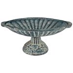 932 Distressed Grey Urn Bird Feeder Bath