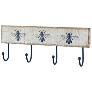 4163 Vintage Style Bees White Hooks