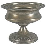 4558 Wide Distressed Silver Grey Urn