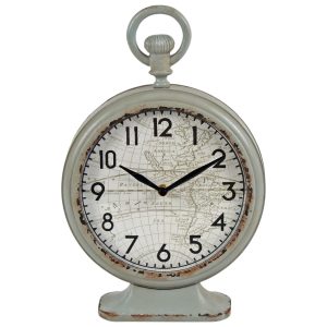 4841 Antique Style World Map Grey Clock