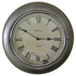 4848 Vintage Style Paris Brushed Grey Clock