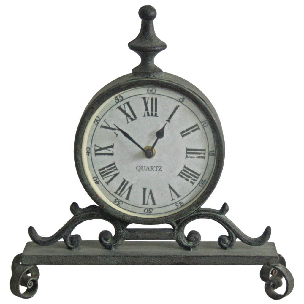 Ornate Grey Mantel Clock Interior Flair