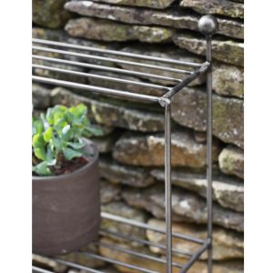 BSME16_2 Matt Grey Metal Plant Stand Shelves