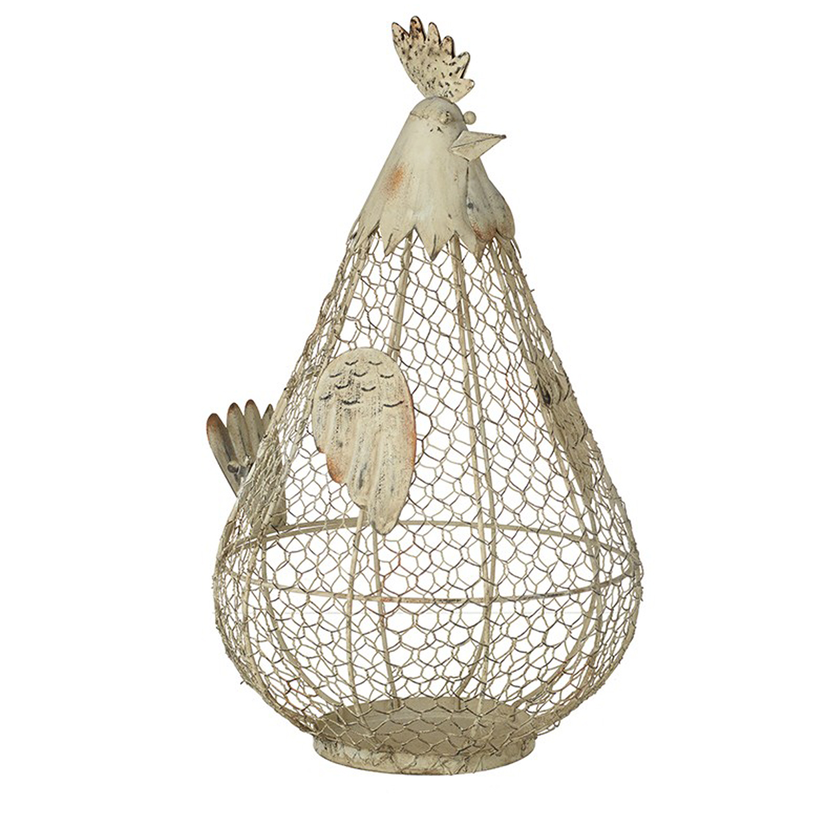 Cream Hen Cut Out Wire Egg Holder Interior Flair