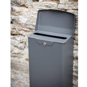 PBCO08_Charcoal Grey Steel Wall Post Box 3