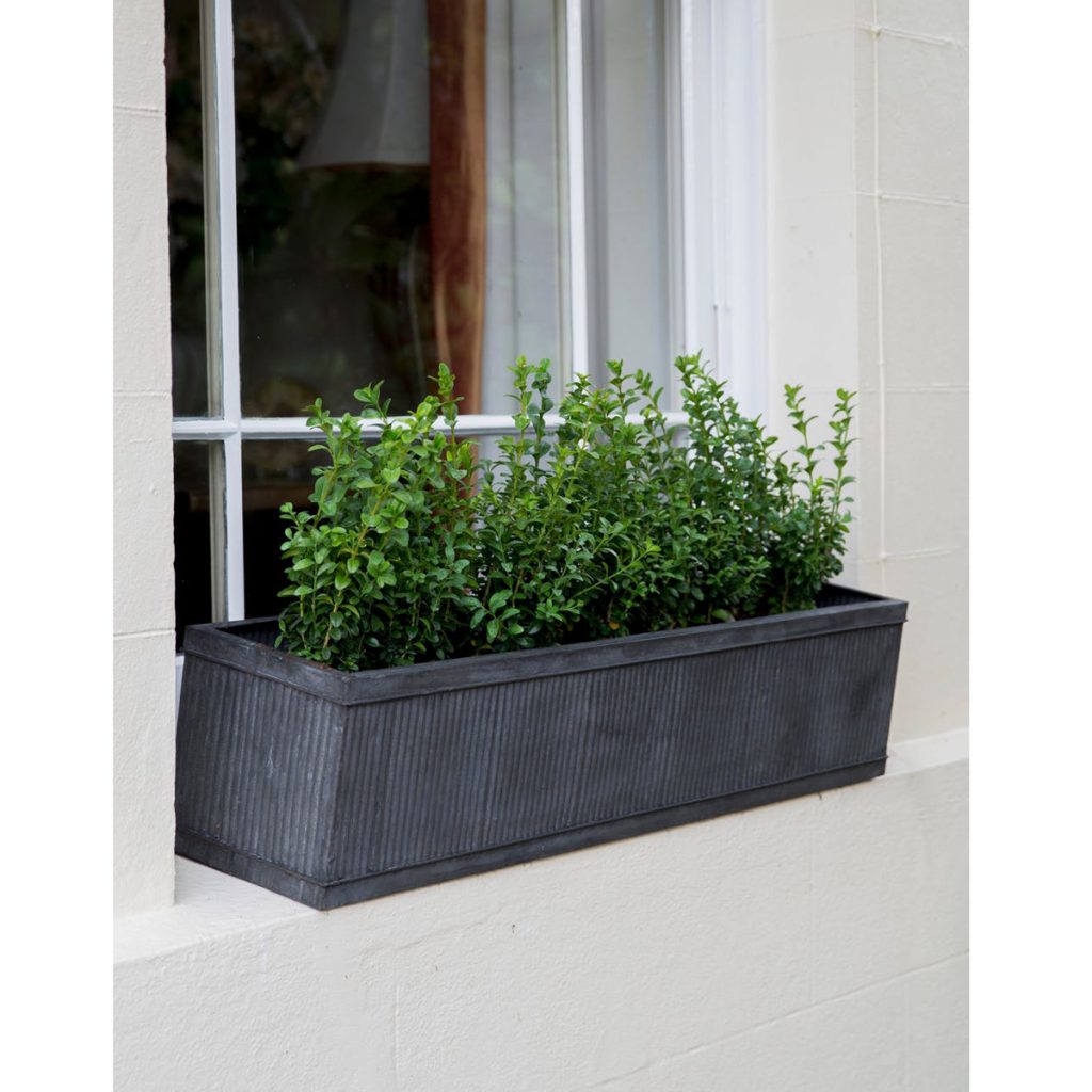 Large Grey Zinc Window Box 90cm Interior Flair