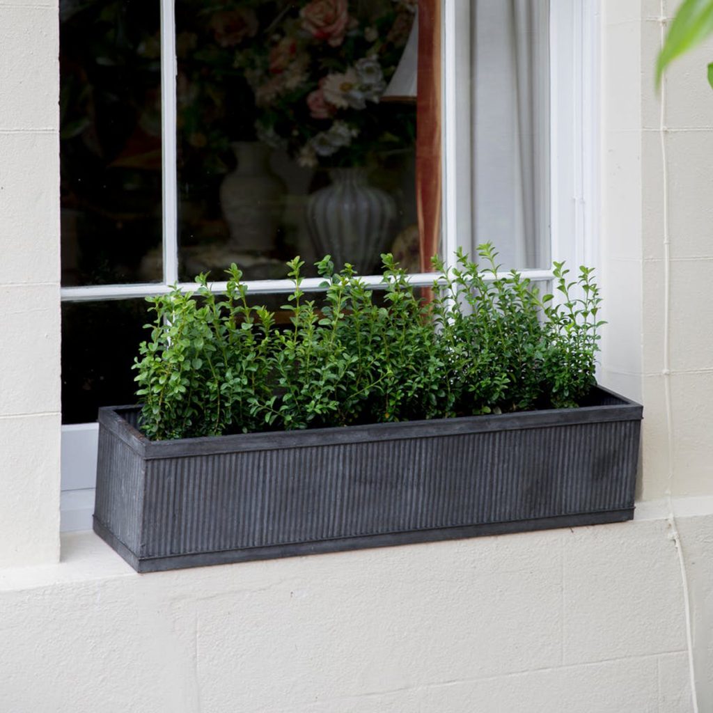 Large Grey Zinc Window Box 90cm Interior Flair