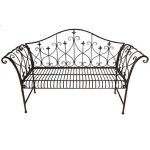 4123 Fleur de Lys Brown Metal Garden Bench