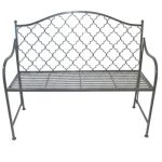 4183 Moroccan Style Grey Metal Garden Bench