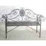 4189 Rococo Style Grey Metal Garden Bench