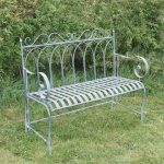 4396 Gothic Style Grey Metal Garden Bench