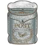 5067 Vintage Style Silver Grey Post Box