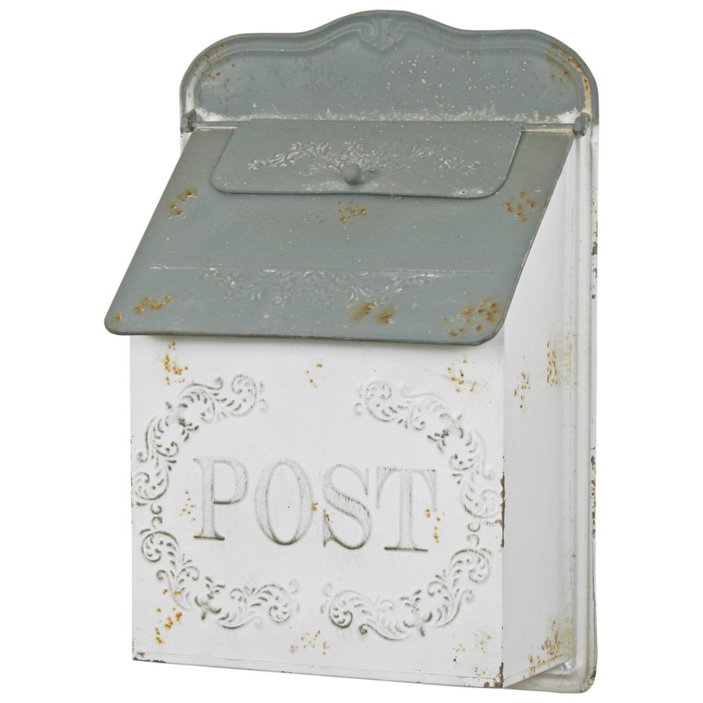 5092 Rustic Antique White Grey Post Box