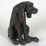 5364 Antique Brown Sitting Hound Dog Ornament