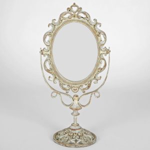 5688 Ornate Cream Swing Mirror on Stand