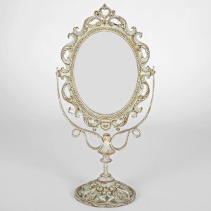 5688 Ornate Cream Swing Mirror on Stand