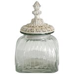 8146 Vintage Style Square Glass Sweetie Jar