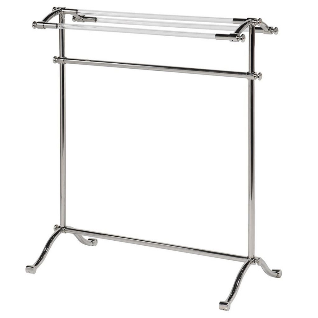 Free Standing Silver Towel Rail Interior Flair