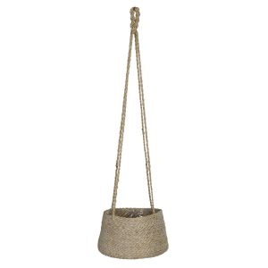 HPJU02_a Woven Jute Tapered Hanging Plant Pot