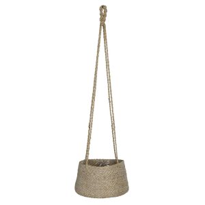 HPJU02_a Woven Jute Tapered Hanging Plant Pot