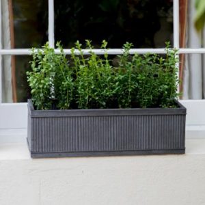 PLR104 Vintage Grey Zinc Steel Window Box 1