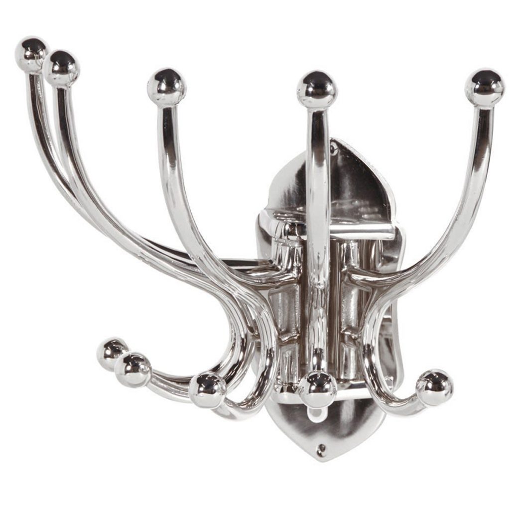 Silver Chrome Wall Hanging Coat Hooks