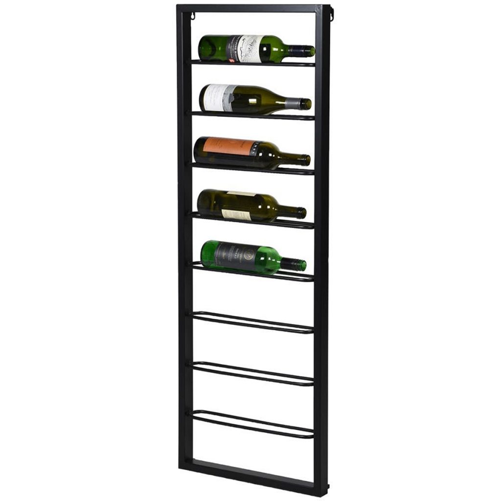 Tall Black Metal Wall Wine Rack