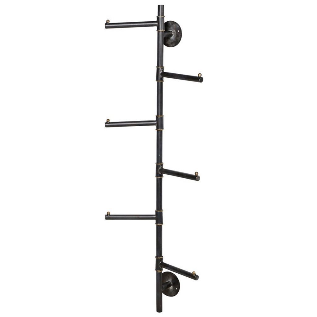 Vertical Grey Metal Coat Rack