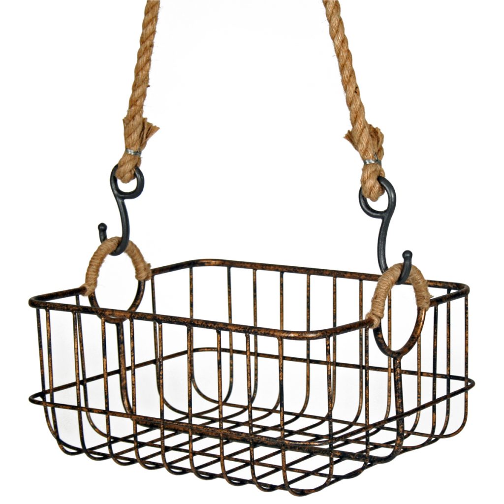 Rope Hanging Metal Wire Basket Interior Flair