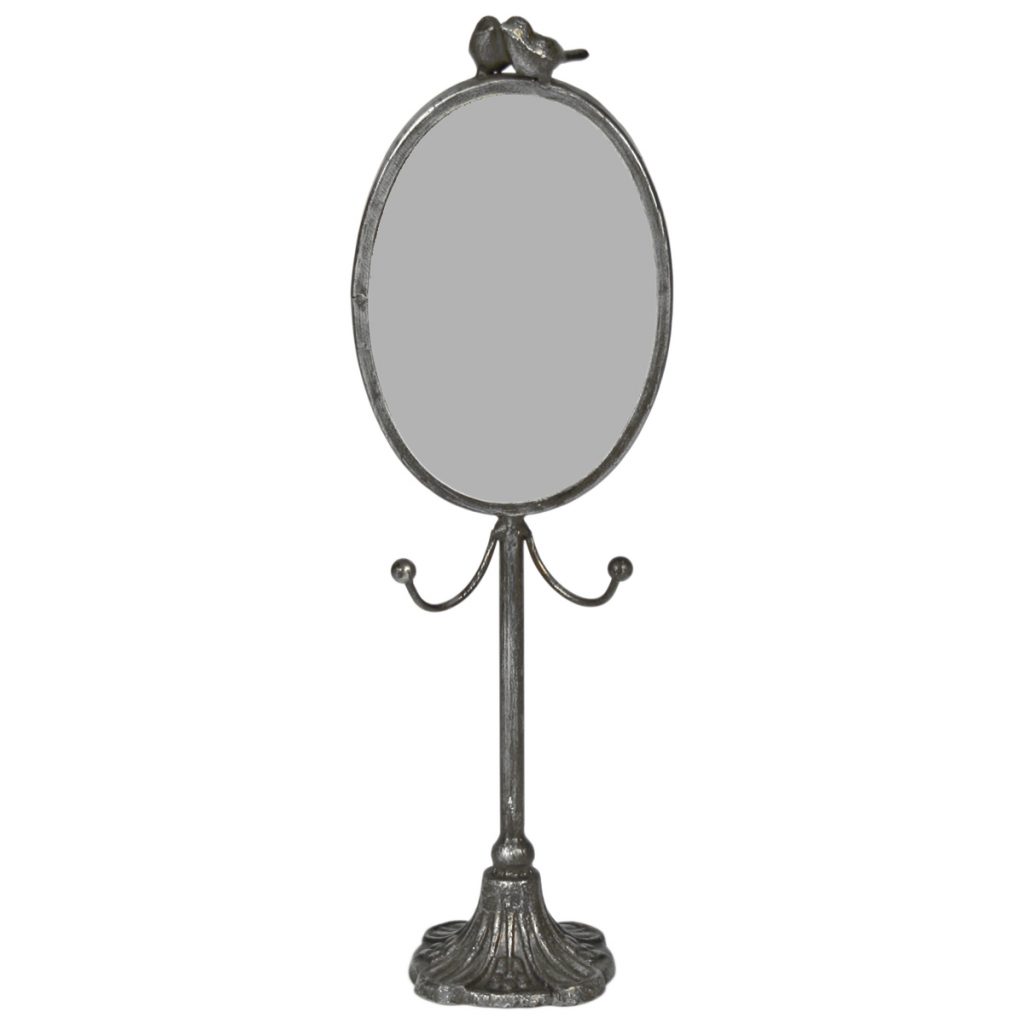 Pewter Grey Mirror with Hooks Interior Flair