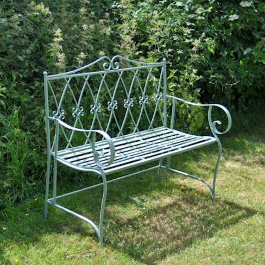 4137 French Antique Style Green Garden Bench