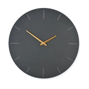 CLSL02 Dark Grey Slate Brass Wall Clock B