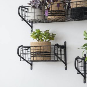 HBBL01 Slim Black Wire Basket Shelf