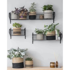 HBBL01 Slim Black Wire Basket Shelf A