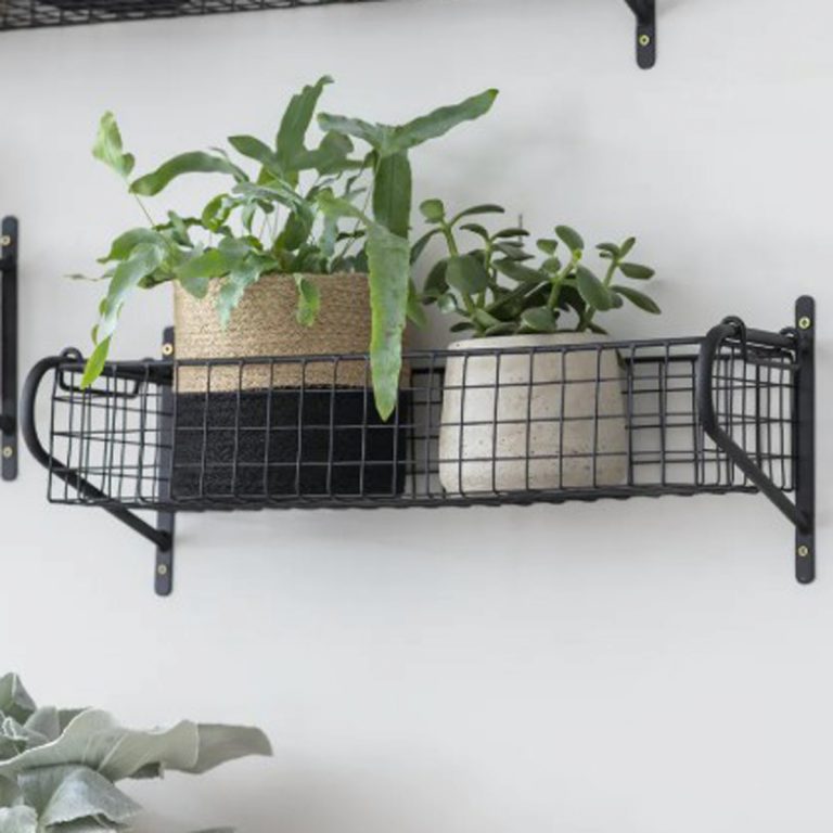 Black Wire Basket Wall Shelf Interior Flair